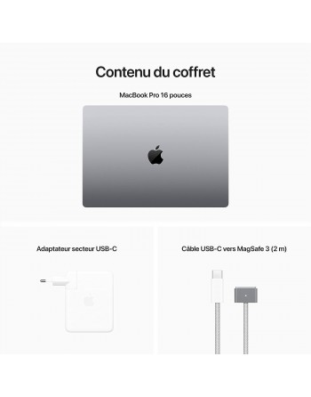 Apple MacBook Pro 16" M2 Max 64 Go RAM 2 To SSD CPU 12 cœurs GPU 38 cœurs Gris sidéral