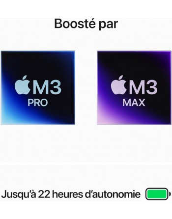 Apple MacBook Pro 16" M3 Max 48 Go RAM 1 To SSD CPU 16 cœurs GPU 40 cœurs Argent Nouveau