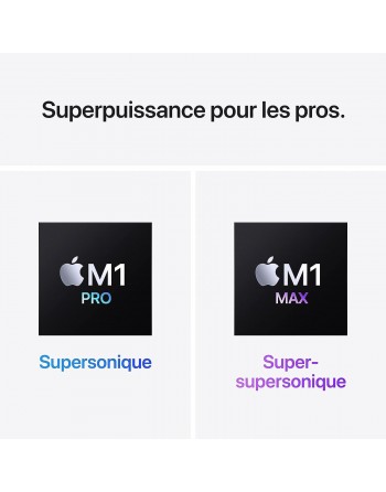 Apple MacBook Pro 16" M1 Pro 16 Go RAM 1 To SSD CPU 10 cœurs GPU 16 cœurs Gris Sidéral