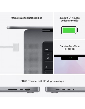 Apple MacBook Pro 16" M1 Pro 16 GB RAM 512 GB SSD CPU 10 cores GPU 16 cores Space Grey