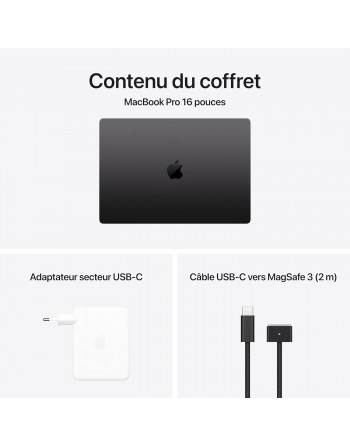 Apple MacBook Pro 16" M4 Max 48 Go RAM 1 To SSD CPU 16 cœurs GPU 40 cœurs Noir Sidéral