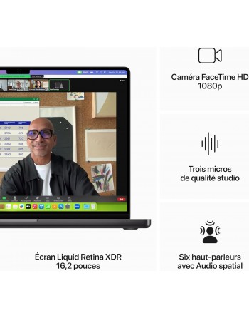 Apple MacBook Pro 16" M3 Max 128 Go RAM 2 To SSD CPU 16 cœurs GPU 40 cœurs Noir Sidéral