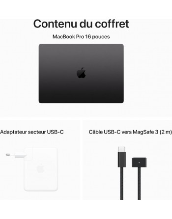 Apple MacBook Pro 16" M3 Max 128 Go RAM 4 To SSD CPU 16 cœurs GPU 40 cœurs Noir Sidéral