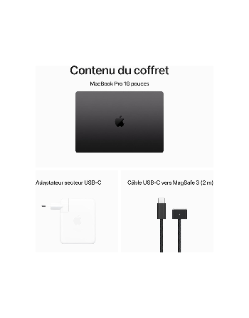 Apple MacBook Pro 16" M3 Max 48 Go RAM 1 To SSD CPU 16 cœurs GPU 40 cœurs Noir Sidéral