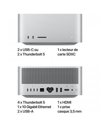 Apple Mac Studio M4 Max 36 Go RAM 512 Go SSD CPU 14 coeurs GPU 32 cœurs Nouveau