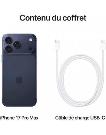 Apple iPhone 17 Pro Max 6,9" 5G Double SIM 256 Go Bleu Intense Nouveau