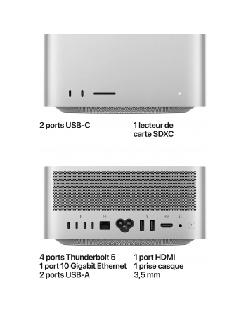 Apple Mac Studio M5 Max 36 Go RAM 512 Go SSD CPU 14 coeurs GPU 32 cœurs Nouveau