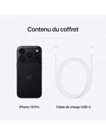 Apple iPhone 18 Pro 6,3" 5G Double SIM 256 Go Noir Nouveau Apple iPhone 18 Pro 6,3" 5G Double SIM 256 Go Noir Nouveau